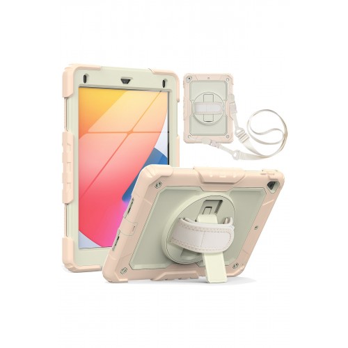 Newface iPad 9.7 (2018) Kılıf Strap New Tablet Kapak - Pembe