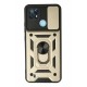 Newface Realme C21 Kılıf Pars Lens Yüzüklü Silikon - Gold