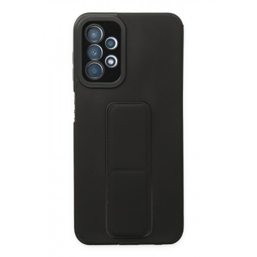Newface Samsung Galaxy A23 4G Kılıf Mega Standlı Silikon - Siyah