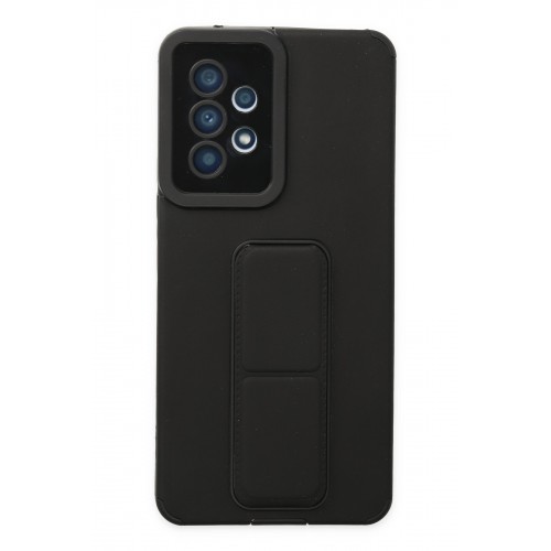 Newface Samsung Galaxy A53 5G Kılıf Mega Standlı Silikon - Siyah