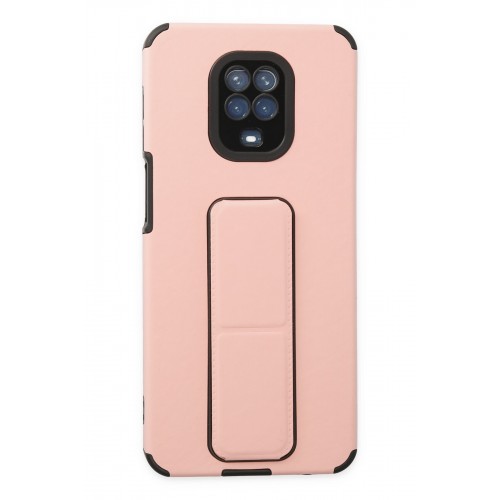 Newface Xiaomi Redmi Note 9 Pro Kılıf Mega Standlı Silikon - Pudra