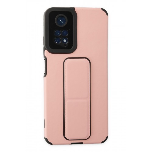 Newface Xiaomi Redmi Note 11S Kılıf Mega Standlı Silikon - Pudra