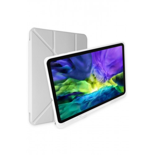 Newface iPad 10.2 (7.nesil) Kılıf Kalemlikli Mars Tablet Kılıfı - Gri