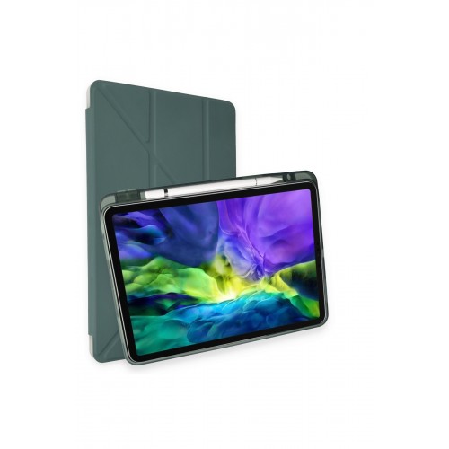 Newface iPad Pro 11 (2020) Kılıf Kalemlikli Mars Tablet Kılıfı - Koyu Yeşil