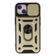 Newface iPhone 14 Kılıf Pars Lens Yüzüklü Silikon - Gold