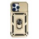 Newface iPhone 14 Pro Kılıf Pars Lens Yüzüklü Silikon - Gold
