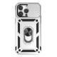 Newface iPhone 14 Pro Kılıf Pars Lens Yüzüklü Silikon - Gümüş