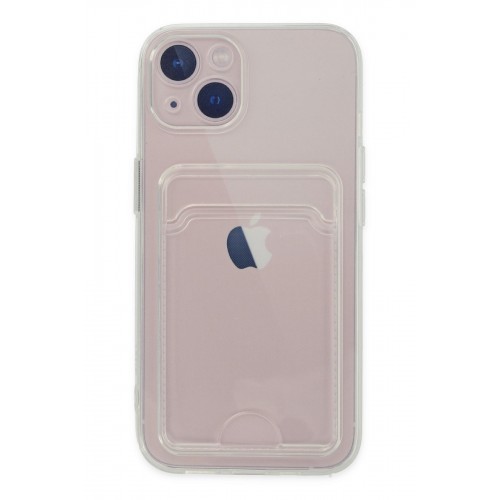 Newface iPhone 14 Kılıf Kart Şeffaf Silikon - Şeffaf