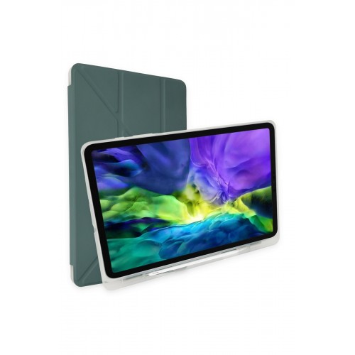 Newface iPad Pro 12.9 (2018) Kılıf Kalemlikli Mars Tablet Kılıfı - Koyu Yeşil