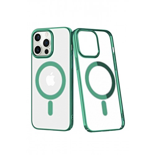 Newface iPhone 12 Pro Max Kılıf Element Magneticsafe Sert Kapak - Köknar Yeşili