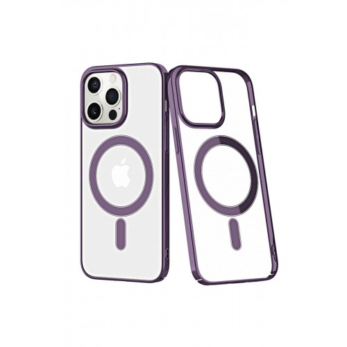 Newface iPhone 13 Pro Kılıf Element Magneticsafe Sert Kapak - Derin Mor