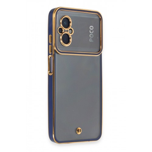Newface Xiaomi Poco M5 Kılıf Liva Lens Silikon - Mavi