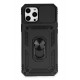 Newface iPhone 12 Pro Max Kılıf Pars Lens Yüzüklü Silikon - Siyah