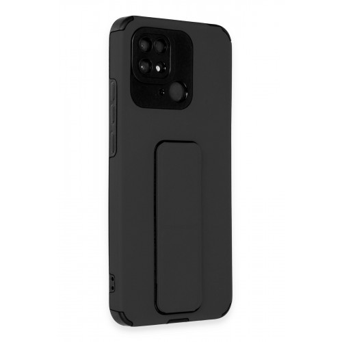 Newface Xiaomi Redmi 10C Kılıf Mega Standlı Silikon - Siyah