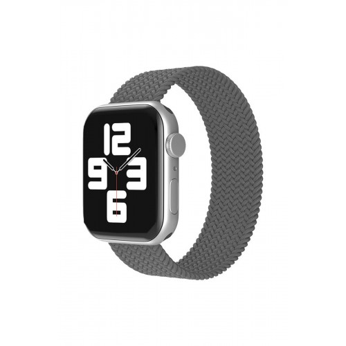 Newface Apple Watch 45mm Ayarlı Solo Silikon Kordon - Gri