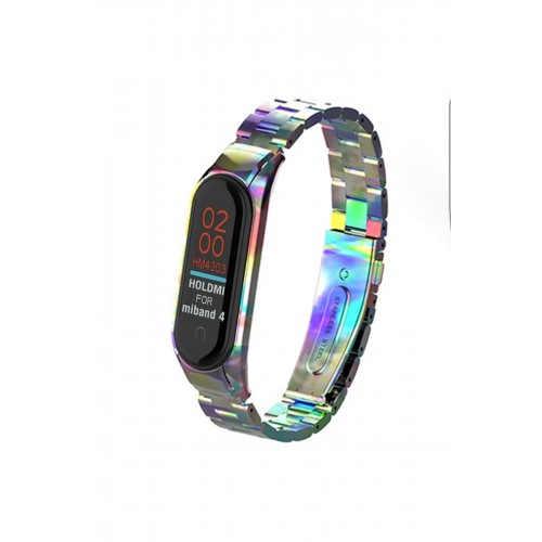 Newface Xiaomi Mi Band 4 Metal Baklalı Kordon - Rainbow