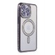 Newface iPhone 14 Pro Kılıf Joke Simli Magneticsafe Kılıf - Derin Mor