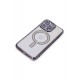 Newface iPhone 14 Pro Kılıf Joke Simli Magneticsafe Kılıf - Derin Mor