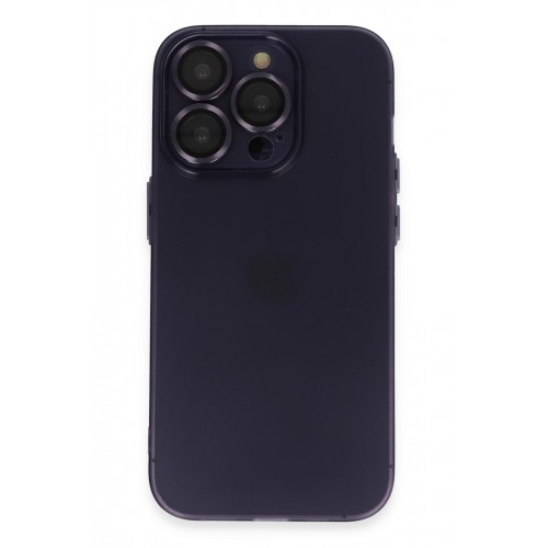 Newface iPhone 14 Pro Max Kılıf Luko Lens Silikon - Derin Mor