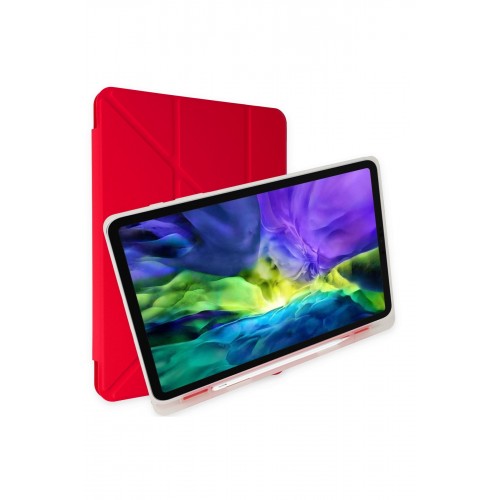 Newface Samsung Galaxy X800 Tab S8 Plus 12.4 Kılıf Kalemlikli Mars Tablet Kılıfı - Kırmızı