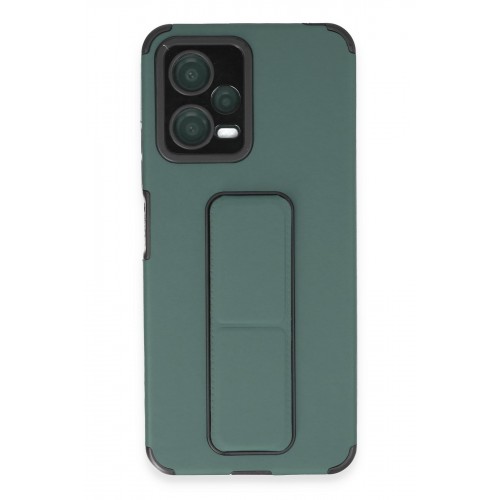 Newface Xiaomi Redmi Note 12 5G Kılıf Mega Standlı Silikon - Yeşil