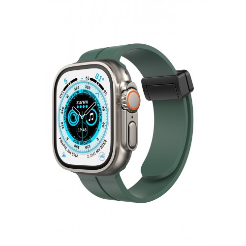 Newface Apple Watch 41mm KR412 Elegance Stylısh Kordon - Koyu Yeşil