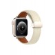 Newface Apple Watch 38mm KR414 Daks Deri Kordon - Beyaz