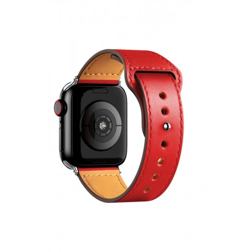 Newface Apple Watch 40mm KR415 Luaz Deri Kordon - Kırmızı