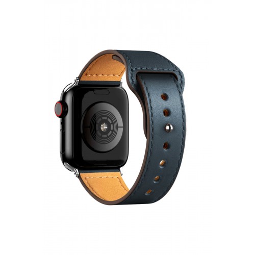 Newface Apple Watch 45mm KR415 Luaz Deri Kordon - Lacivert