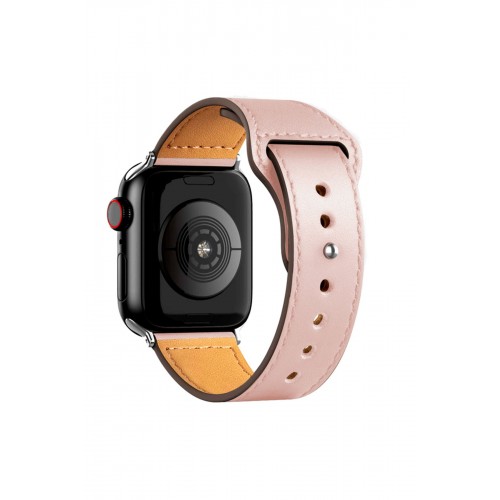 Newface Apple Watch Ultra 49mm KR415 Luaz Deri Kordon - Pembe