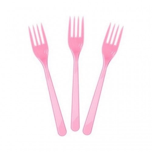 ZERO LAND - 25 adet Plastik Çatal Pembe