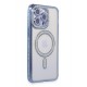 Newface iPhone 15 Pro Kılıf Joke Simli Magneticsafe Kılıf - Mavi