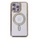 Newface iPhone 15 Pro Max Kılıf Joke Simli Magneticsafe Kılıf - Gold