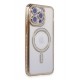 Newface iPhone 15 Pro Max Kılıf Joke Simli Magneticsafe Kılıf - Gold