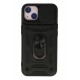 Newface iPhone 15 Kılıf Pars Lens Yüzüklü Silikon - Siyah