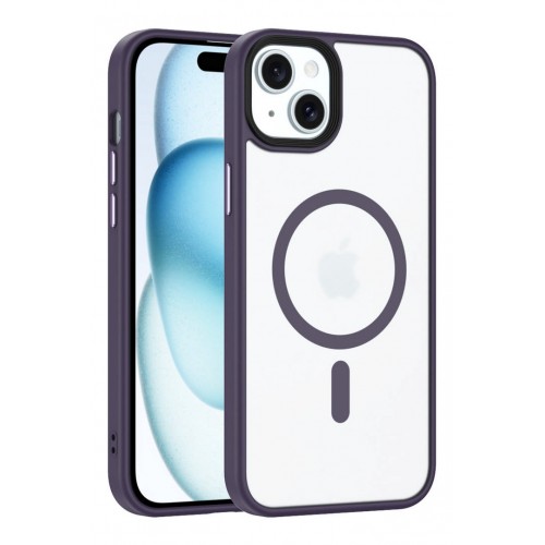 Newface iPhone 15 Kılıf Trex Magneticsafe Kapak - Derin Mor