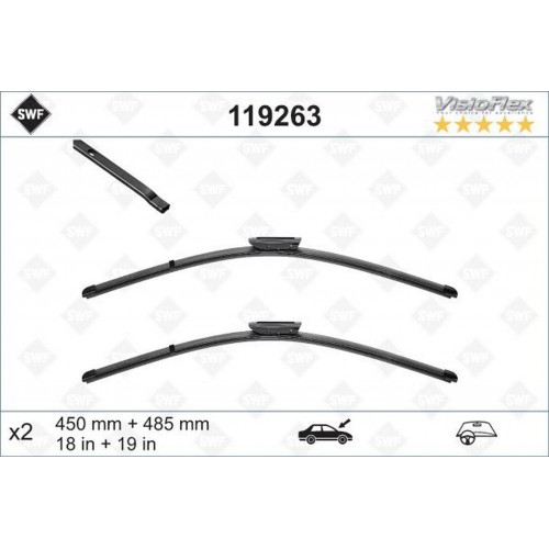 SİLECEK 45 48.5 X2 FLATBLADE MİNİ R55 12 R56 10 F56 13 R57 10 R58 11 R59 12