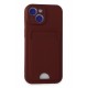 Newface iPhone 15 Kılıf Kelvin Kartvizitli Silikon - Bordo