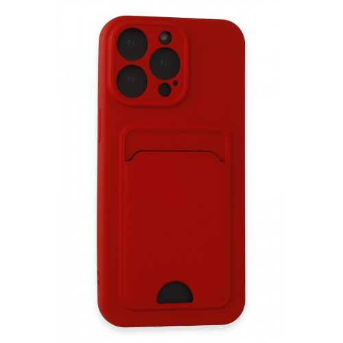 Newface iPhone 15 Pro Max Kılıf Kelvin Kartvizitli Silikon - Kırmızı