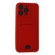 Newface iPhone 15 Pro Max Kılıf Kelvin Kartvizitli Silikon - Kırmızı