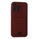 Newface iPhone 15 Pro Max Kılıf Kelvin Kartvizitli Silikon - Bordo