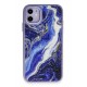 Newface iPhone 12 Kılıf Moda Simli Kapak - Mavi