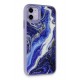 Newface iPhone 12 Kılıf Moda Simli Kapak - Mavi