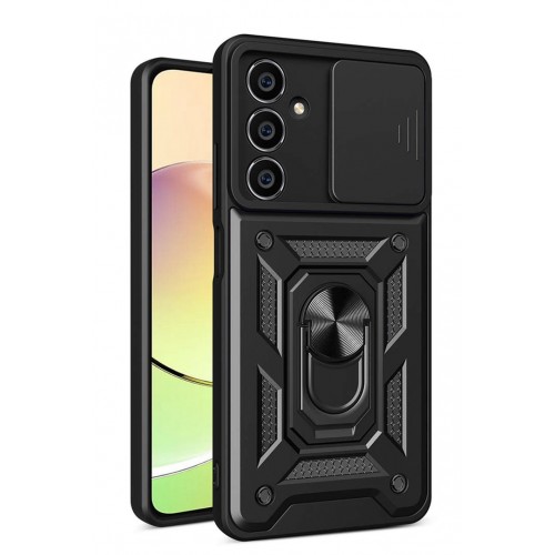 Newface Samsung Galaxy A05S Kılıf Pars Lens Yüzüklü Silikon - Siyah