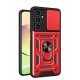 Newface Samsung Galaxy A35 5G Kılıf Pars Lens Yüzüklü Silikon - Kırmızı
