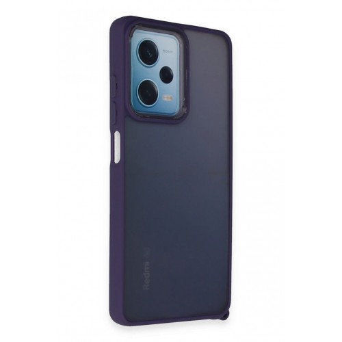 Newface Xiaomi Redmi Note 12 Pro 5G Kılıf Elegant Kapak - Derin Mor