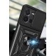 Newface Vivo Y36 Kılıf Pars Lens Yüzüklü Silikon - Kırmızı