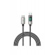 Lanex LS20CL 1.2M 20W Dijital Göstergeli Hasırlı Type-C to Lightning PD Hızlı Şarj Kablosu - Gümüş