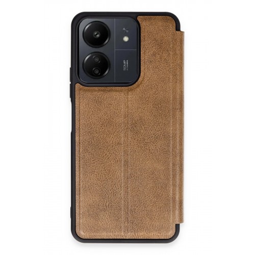Newface Xiaomi Poco C65 Kılıf Flip Cover - Taba