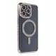 Newface iPhone 14 Pro Kılıf Joke Simli Magneticsafe Kılıf - Gri